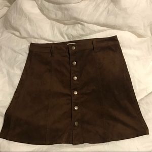 Brown Button Down Skirt